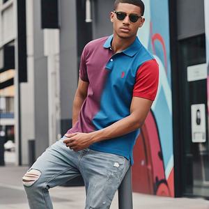 Venta al por mayor de camisetas bordadas para hombre, polos de manga corta atléticos, polos informales con cuello personalizados de talla grande para hombre - Product Image 2