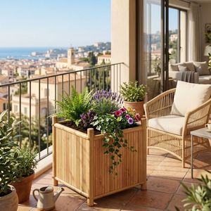 Maceta de Bambú Hecha a Mano Ecológica en Oferta, Maceta de Bambú Natural para Decoración de Interiores, Exteriores, Jardín y Hogar - Product Image 1
