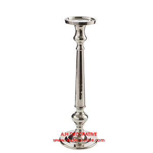 Vintage Bronze Textured Candlestick <b>Set</b> Rustic Wedding Centerpiece Tall Tapered Metal Pillar Holders - Product Image 6