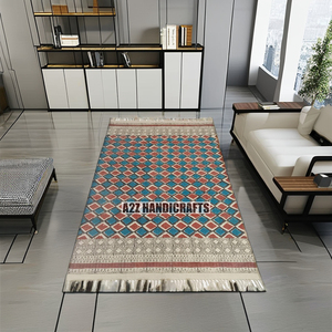 พรมผ้าฝ้ายทอมือแบบใหม่พรมปูพื้นกันลื่นสำหรับห้องนั่งเล่นและห้องครัวมีขนาดและสีตามสั่ง - Product Image 1