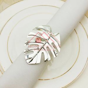 Rond de serviette en forme de feuille en métal de qualité supérieure maison hôtels et restaurants décor de mariage de table meilleur anneau de serviette en feuille d'or - Product Image 5