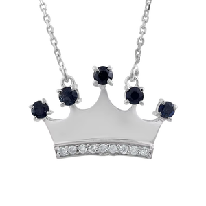 Colgante de Diamante y Zafiro en Plata de Ley 92.5 KLSP-50576 - Product Image 3