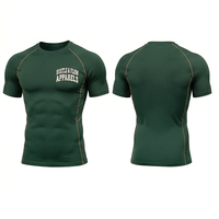 Chemise de compression à manches courtes respirante, antibactérienne et à séchage rapide de qualité supérieure pour hommes avec options de couleur de logo personnalisées
