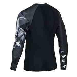 Chemises de compression pour hommes OEM de qualité supérieure, imprimées par sublimation, en polyester, pour la gym, le fitness, le surf et la plongée - Product Image 4