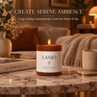 Bougie aromatique en verre à la cire de soja artisanale LANJO, parfumée, avec boîte cadeau personnalisée pour la décoration de la maison, cadeau votif pour les anniversaires et les fêtes
