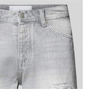 กางเกงยีนส์ขาสั้นทรงหลวมสไตล์วินเทจสำหรับผู้ชาย แฟชั่นลำลองสีดำ พิมพ์ลาย สตรีทแวร์ฤดูร้อน - Product Image 6