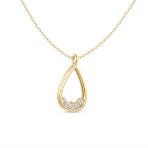 Collier pendentif goutte d'eau ouverte couleur E VVS2 VB-48SR6, collier en diamant de laboratoire en forme de poire en or rose 14 carats, cadeau d'anniversaire - Product Image 3