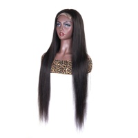 Xuchang Longguan grosir rambut lurus tulang manusia wig penutupan alami 5x5 UNTUK WANITA HITAM