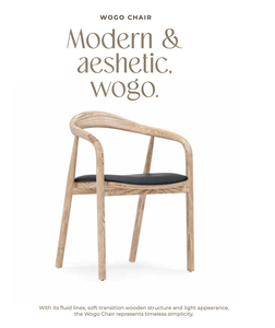 Modern Solid Wood Dining <b>Chair</b> with PU Leather Upholstered Curved Armrest Solid Back Foam Seat for Living Room Furniture - Product Image 1