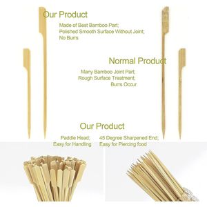 Premium 3.5 Inch Square Bamboo <b>Toothpicks</b> Small Paddle Skewers for Appetizers Fruit Kabobs Cocktail Party Finger Food Sticks 3m - Product Image 2