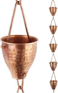 Cadena de Lluvia Metálica Negra Mate con Diseño de Tulipán, Decoración Contemporánea para Jardín Colgante, Fuente de Agua para Canalón - Product Image 4