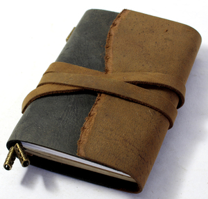 Soft Cover Midori Style Pocket Sized Refill Insert Brass Beads With Matching Leather <b>String</b> Vintage Leather Journal Dairy - Product Image 5