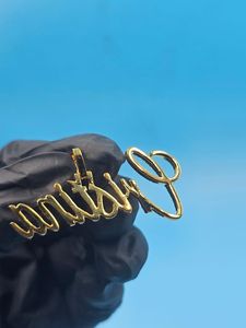 จี้เงินแท้ 925 ชุบโรเดียม ประดับเพชรโมอิสซาไนต์ รูปตัวอักษรภาษาอังกฤษแบบเขียนด้วยลายมือ  สำหรับฮิปฮอปและแร็ปเปอร์  เครื่องประดับแฟชั่น - Product Image 2