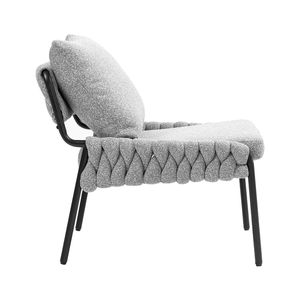 Sillón Chaise Longue Moderno y Cómodo con Tapicería Trenzada, Estructura Metálica y Cojín Suave para Sala de Estar o Dormitorio - Product Image 5