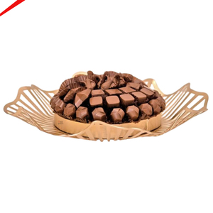 Bol à chocolat en métal doré de luxe, chocolats élégants, cadeau de mariage et centre de table décoratif, service de bonbons - Product Image 1