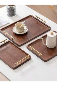 Plateau de service rectangulaire en bois au design unique, bois massif, design minimaliste, finition naturelle durable, forme rectangulaire - Product Image 3
