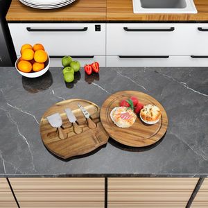 Juego de Tabla de Queso Redonda de Bambú Daystar Trade con Tabla de Cortar y Cuchillo para Queso para Servir en la Cocina - Product Image 3