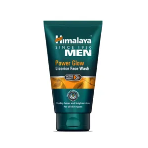 Nettoyant visage Himalaya Men Power Glow Licorice, enrichi en ingrédients à base de luzerne, réglisse, bois de pommier et plantes. - Product Image 1