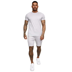 Ensemble short et t-shirt décontracté d'été pour hommes, survêtement uni 100 % polyester, séchage rapide, léger et respirant, modèle Fighter - Product Image 1