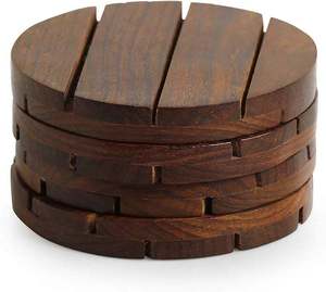 Sous-verre en bois pour la décoration de la maison, couleur bois naturel, pour la décoration de la table, pour la cuisine - Product Image 1