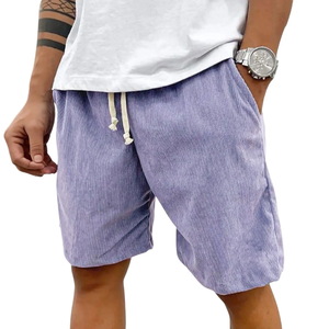 Pantalones Cortos Bermuda de Pana para Hombre, de Poliéster Tejido, Cintura Media, con Cordón, Color Sólido, Casuales, Transpirables, para Verano - Product Image 6
