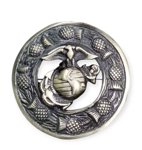 Hebilla de cinturón escocesa premium con diseño de trébol y cardo |   Hebilla de Estilo Highland con Acabado Antiguo - Product Image 2