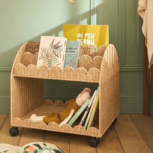 Estantes de Almacenamiento para Libros Infantiles de Cuerda de Papel al por Mayor con Ruedas, Hechos a Mano por Artesanos Vietnamitas - Product Image 3