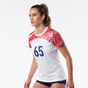 Women's Sublimated Volleyball Jersey Short Sleeve Crew Neck Volleyball Tee Shirt Team Number Volleyball Jerseys - Product Image 6
