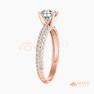 Rose Gold Plated Marquise Cut Engagement <b>Ring</b> Women Double Pave Band Milgrain American Diamond <b>CZ</b> Wedding <b>Ring</b> - Product Image 6