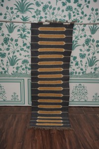 Tapis de salon marocain géométrique Kilim fait main, rectangulaire, en laine et acrylique, à poils moyens, avec envers antidérapant en latex, écologique - Product Image 5