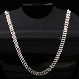 Collar Unisex Miami Cuban Link de 14 mm, Chapado en Oro Sólido de 14K, con Diamantes Naturales de Corte Brillante y Moissanita, Estilo Rapper, Hip Hop, Lujoso, para Fiestas - Product Image 4