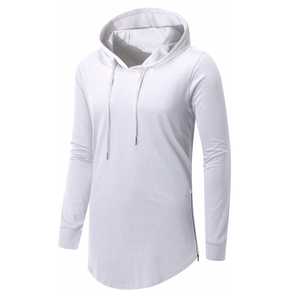 Sweat à capuche zippé personnalisé en molleton épais à manches courtes, imprimé écologique polyester/coton, pour homme, streetwear et entraînement - Product Image 3