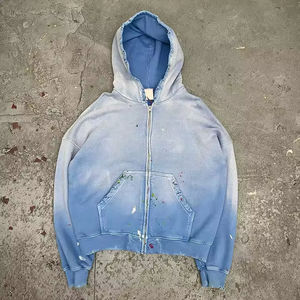 Sweat à capuche pour homme coupe classique délavé à l'acide, streetwear personnalisé, en molleton de coton French Terry vintage, imperméable, écologique, pour l'hiver - Product Image 3