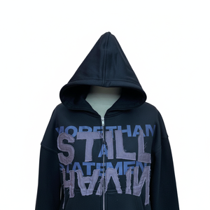 ออกแบบสไตล์ของคุณเอง เสื้อฮู้ดซิปผู้ชาย พิมพ์ลายและปักโลโก้ตามสั่ง ผ้าฝ้าย 100% สำหรับฤดูหนาว ใส่ได้ทั้งชายและหญิง เป็นมิตรกับสิ่งแวดล้อม แห้งเร็ว - Product Image 3