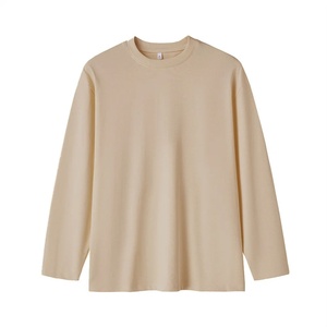 High Quality Full Sleeve T Shirt for Men 100% Cotton Plain Clothes Fashion Men's Breathable Round Neck <b>Long</b> Sleeve Men's Shirts - Product Image 3