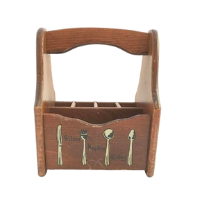 Organizador de Madera con Divisores Resistentes, Hecho a Mano, para Cubiertos, Condimentos, Organizador de Mesa para Fiestas - Product Image 5