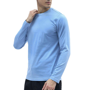 Wholesale High Quality Oversized Cotton Long Sleeve <b>Tshirts</b> Streetwear Custom Plain Long Sleeve T Shirts - Product Image 1