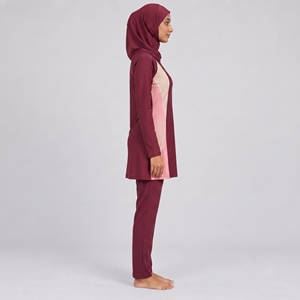 Ensemble Burkini 3 Pièces Modeste Imprimé Carreaux, Séchage Rapide, Léger et Respirant – Meilleures Ventes en Gros - Product Image 2