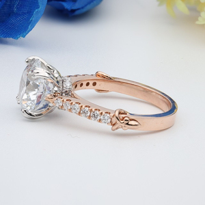 Bague en diamant de laboratoire solitaire élégante Star Dust Bijoux de fiançailles éthiques et étonnants Bague en or rose 14 carats - Product Image 4