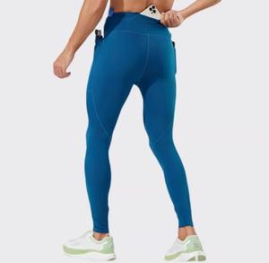 Leggings de compression sans couture taille haute écologiques pour femme, tenue de sport respirante en spandex bleu extensible - Product Image 2
