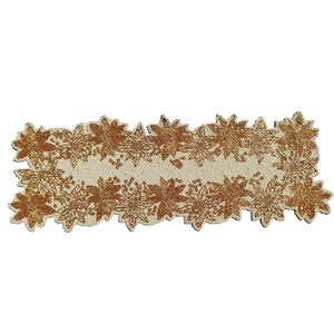 Embroidered Floral Eco-friendly Customizable <b>Table</b> <b>Runner</b> Classic Polyester Washable Home Decor Beaded Pattern - Product Image 1