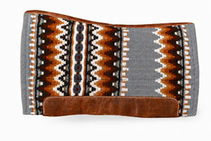 Selle de cheval classique Western Manaal Enterprises, motif géométrique, garniture en cuir marron, doublure en laine, équitation - Product Image 5