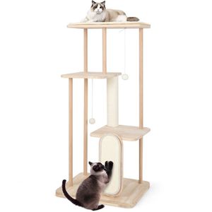 Moderna Torre per Gatti a Più Livelli in Legno con Tiragraffi e Palo - Product Image 4