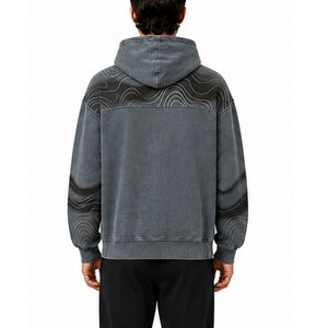 Felpe con cappuccio effetto acid wash più vendute da uomo, in cotone, a maniche lunghe, con vestibilità comoda per l'uso quotidiano e lo stile street. - Product Image 4