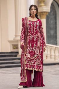 Heavy Embroidered Silk <b>top</b> bottom Set With Dupatta For Women Wedding Party Wear Traditional <b>Indian</b> Pakistani Clothing - Product Image 3
