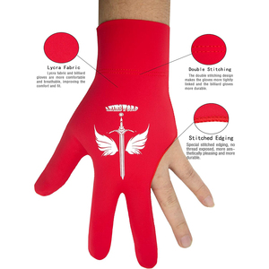 Adjustable <b>Velcro</b> <b>Strap</b> Snooker Gloves Secure Fit Prevention Slippage Dynamic Movements Spandex - Product Image 3