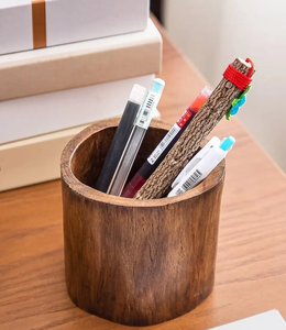 Wood Desktop Pen Holder Latest Designer Wooden Pen Holder for Organize Pen Pencils <b>Brush</b> Holder - Product Image 1