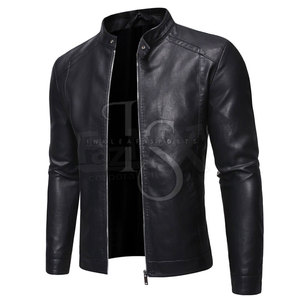 <b>Top</b> Selling Premium Quality <b>Leather</b> Canvas Stand Front Men's Winter Jacket Comfortable Breathable Waterproof for Online Sale - Product Image 2