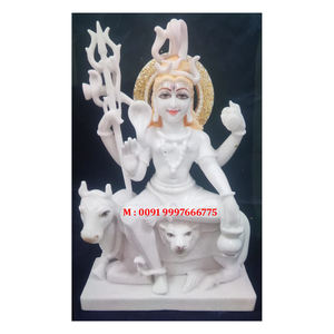Exportateurs de sculptures de dieux hindous en marbre blanc, position assise, produit artisanal pour la décoration du festival Shivratri au meilleur prix - Product Image 3