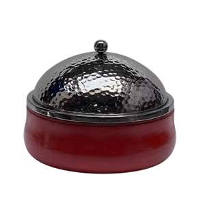 Calentador de Comida Tipo Buffet de Acero Inoxidable con Tapa Martillada de Lujo, Recipiente Decorativo para Servir Comida en Hoteles y Eventos - Product Image 2